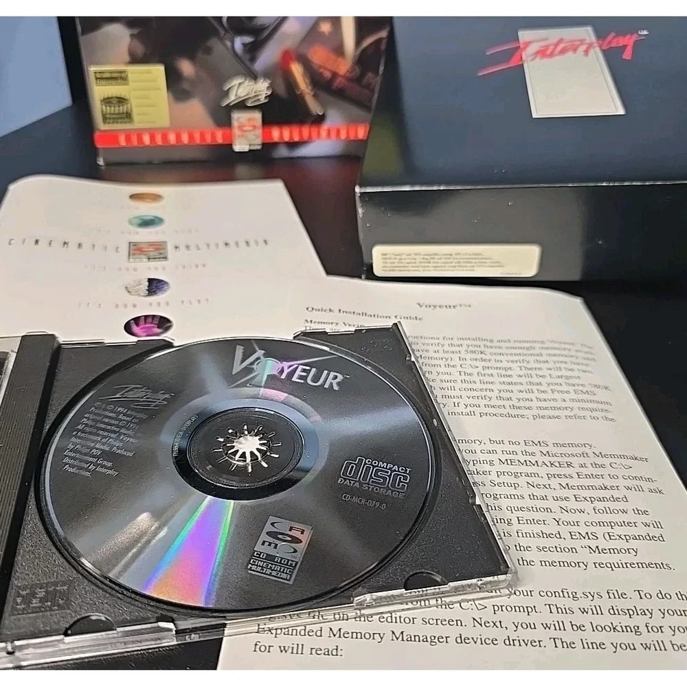 Voyeur - PC Big Box 1995 Interplay DOS CD-ROM Vintage Computer Game